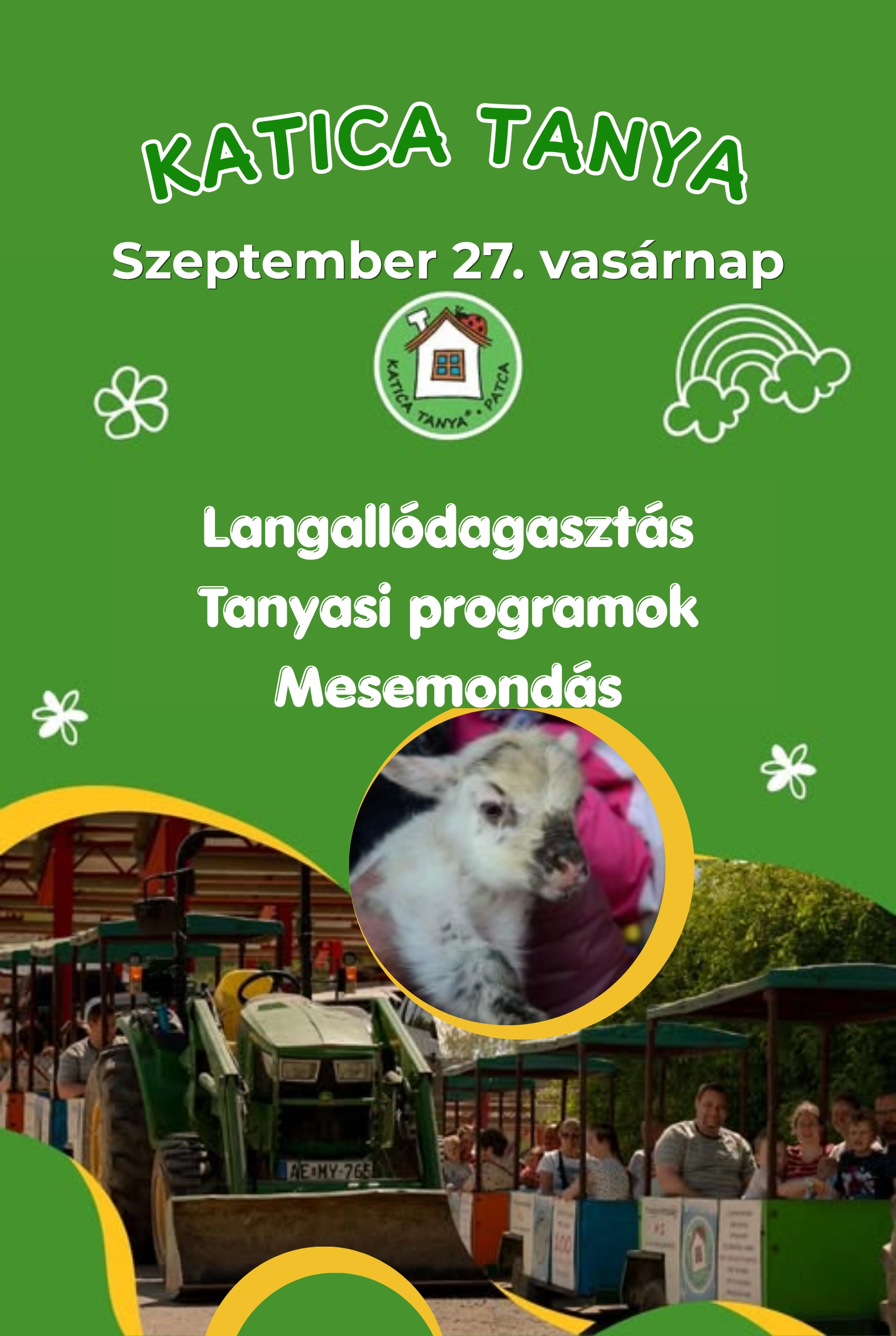 Langallósütés és mesemondás – vasárnapi programok a Katica Tanyán esemény poszter