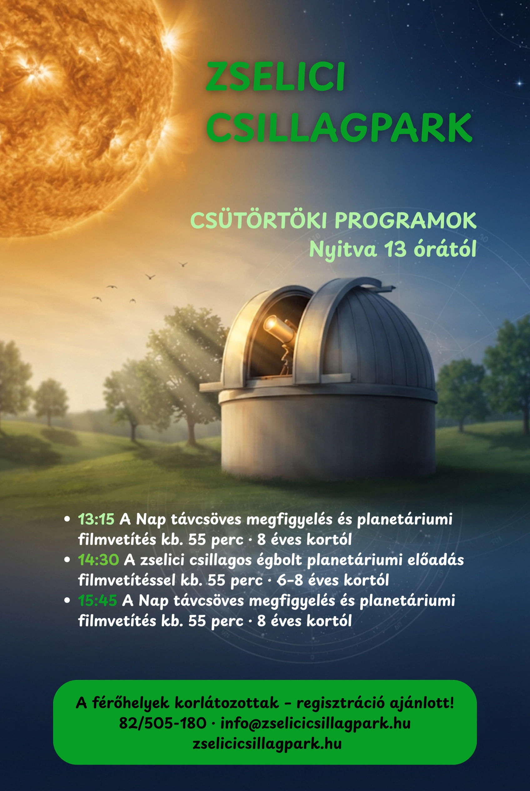 Csütörtöki csillagászati programok a Zselici Csillagparkban esemény