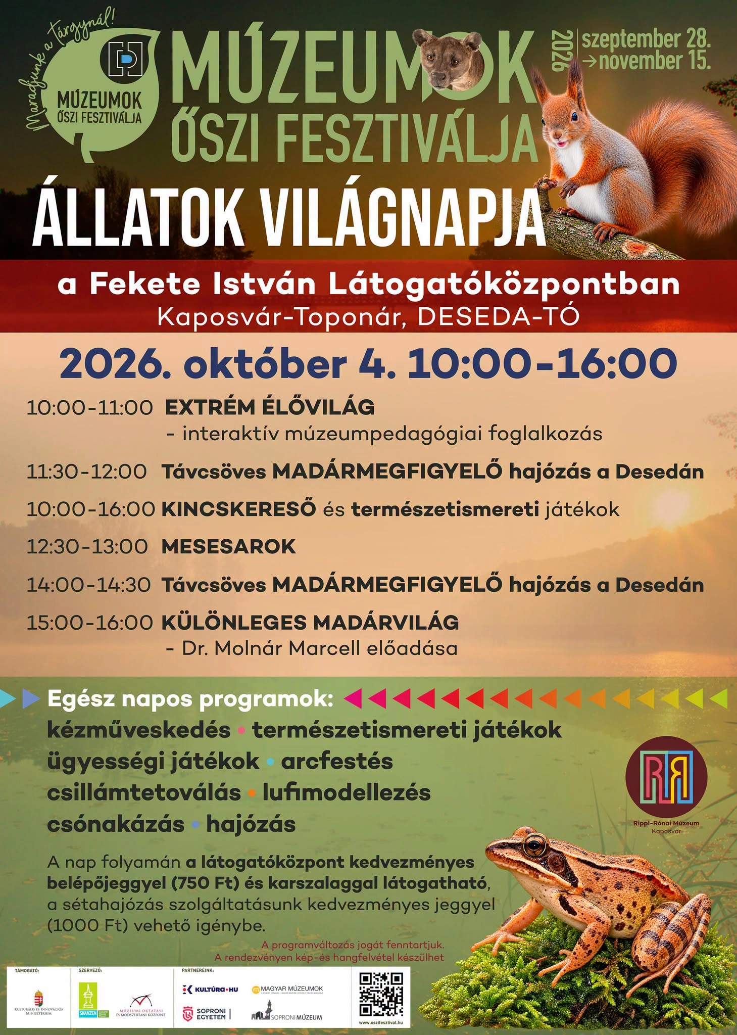 Állatok világnapja a Fekete István Látogatóközpontban esemény poszter