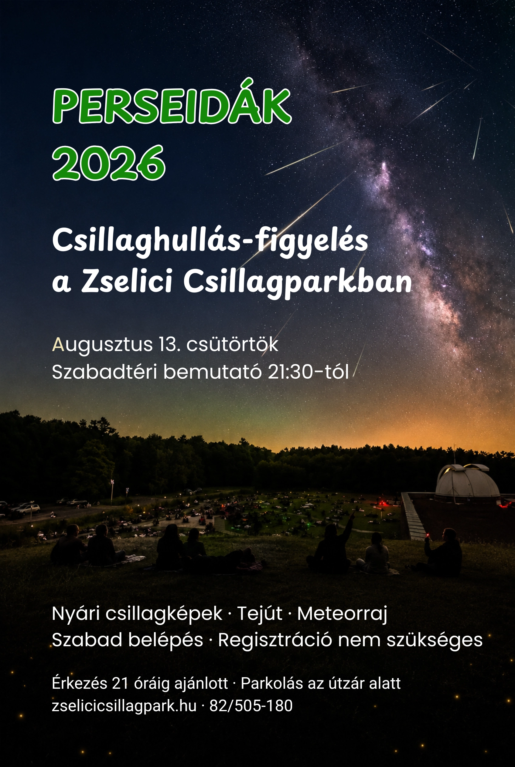 Perseidák 2026 – Csillaghullás-figyelés a Zselici Csillagparkban esemény